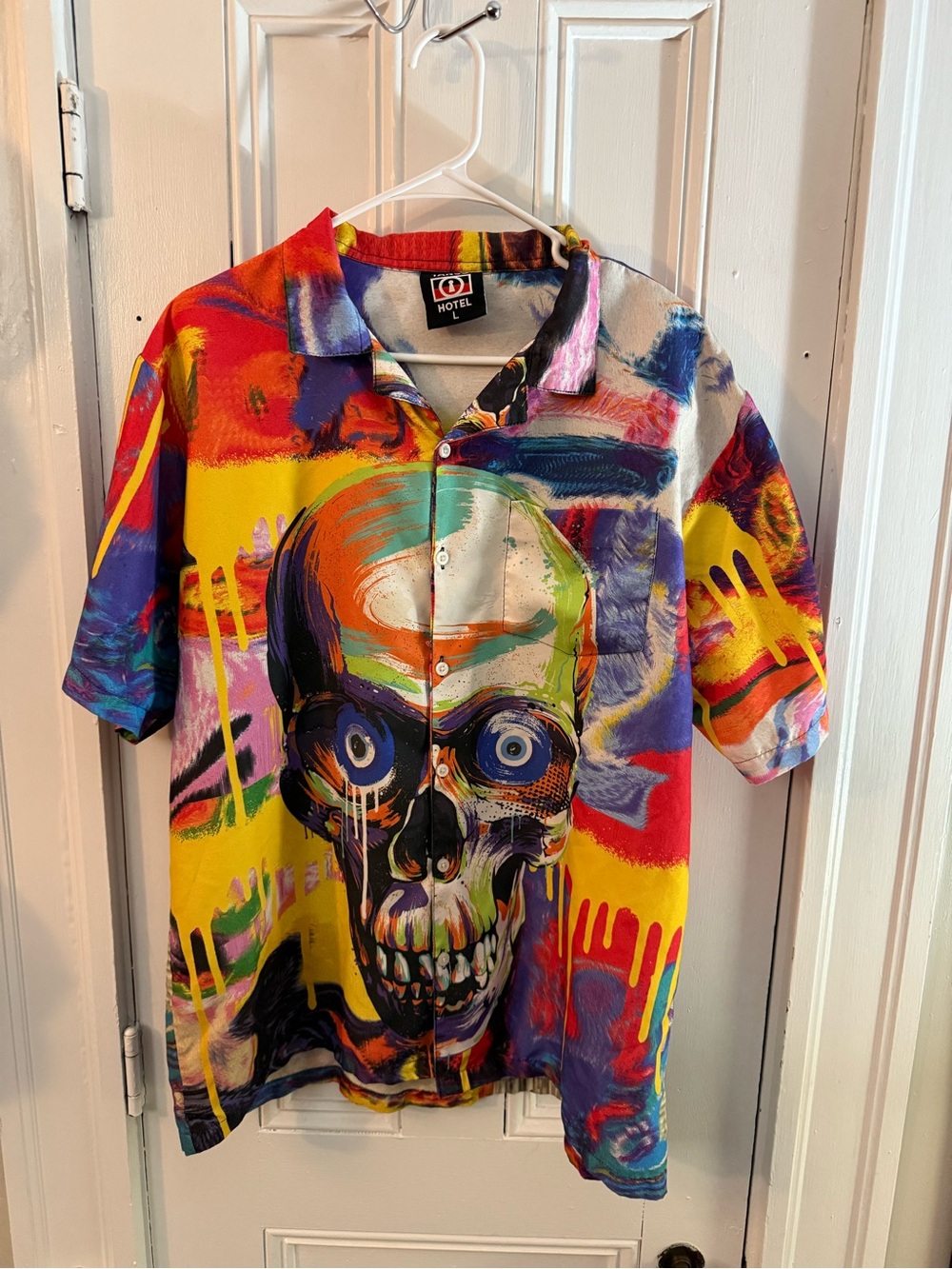 Tango Hotel Collection Multicolor Skull Print Short-Sleeve - Yellow Dominant